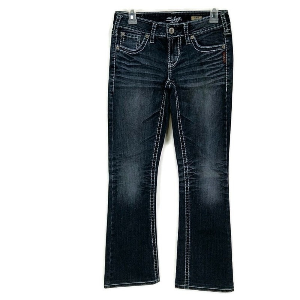 Silver Womens 27 Jeans Aiko Bootcut Dark Wash Faded Denim Boho Western Cowgirl